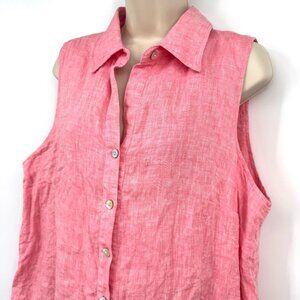 Finley Jasmine Sleeveless Tiered Linen Dress Pink woman’s size XL dress spring s